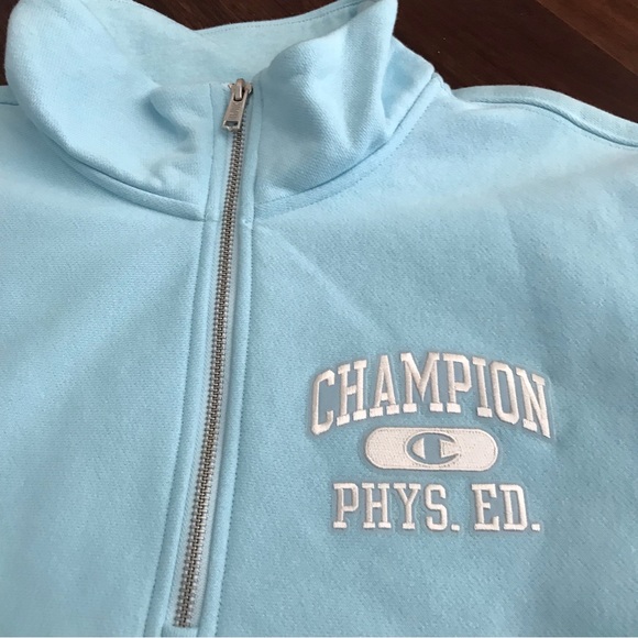 Champion Reverse Weave Partial Zip Mock Neck Phys Ed Sweatshirt NWT - Picture 5 of 9